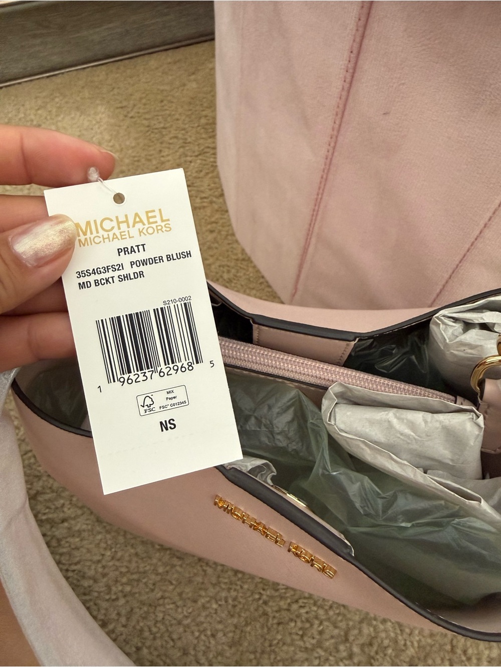 Michael Kors Blush Saffiano Leather Shoulder Bag - Picture 5 of 5